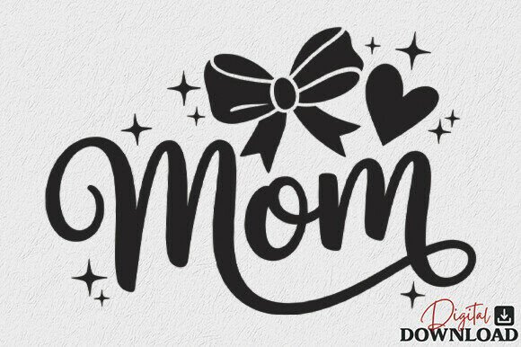 Charming Mom Coquette Bow SVG for Mother's Day