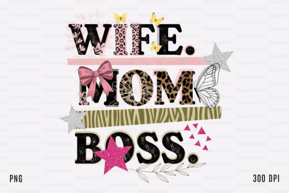 Wife Mom Boss: A Versatile Leopard Glitter Design